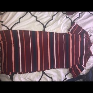 maroon striped bodycon dress❤️